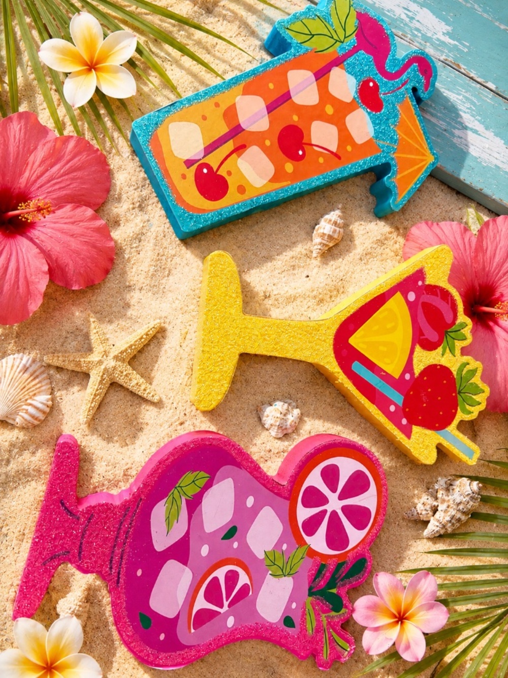 Wooden Summer Tiki Drink Decor